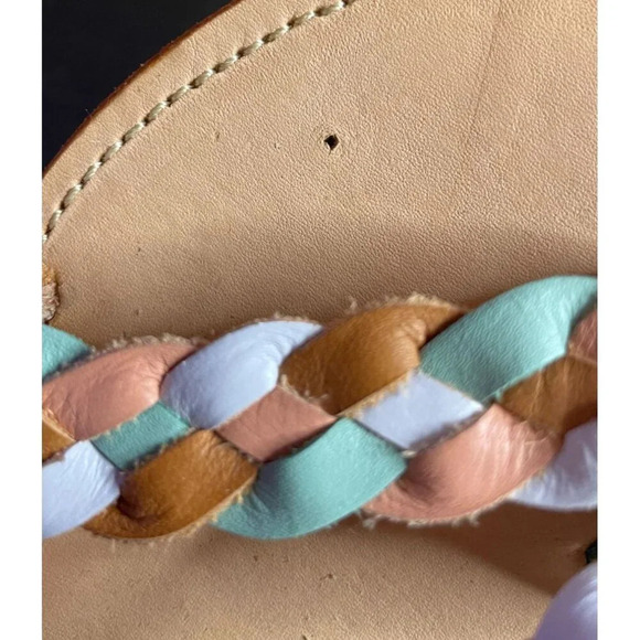 Huellas Braided Strappy Leather Flat Sandals Multicolor Adjustable Buckle Size 6 - Picture 10 of 10